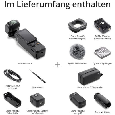 DJI Osmo Pocket 3 Kreativ Combo Gimbal-Kompaktkamera , Touchscreen